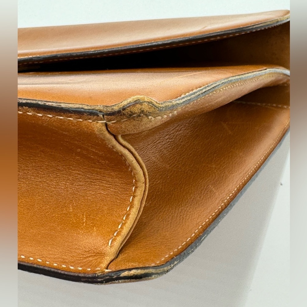 Gucci-Authentic-Vintage All Leather 2 Way Handbag Camel - Picture 12 of 13